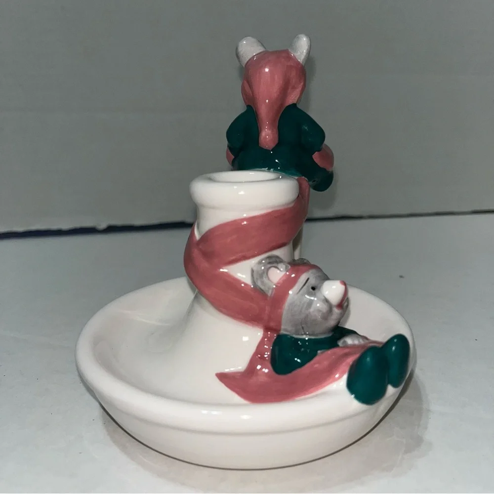 Applause A‎ Pair of Mice Ceramic Candlestick